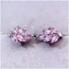 Hoop Huggie Earrings Natural Real Pink Sapphire Earring Leaves Style 2 4Mm 0.15Ct 10Pcs Gemstone 925 Sterling Sier Fine Jewelry L24314 Dhzbh