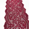 3y / lot Largeur 23cm Bourgogne Bourgogne Red Elastic Cobes Lace Trim pour vêtements Jupe Sous-vêtements Coussin