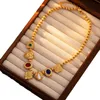 High-end fluwelen midden-annient ketting voor vrouwen Vintage Mooie vergulde westelijke antieke antieke replica Elegante hoogwaardige sleutelbeenketting