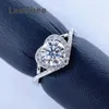 Band Rings 1CT Moissanite Ring Heart Design 6.5MM VVS Laboratory Diamond Womens Birthday Gift 925 Sterling Silver J240410
