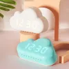 Cloud Dress Clock Kids Kids Light Led Table Controllo vocale Wake Up Digital Desktop Clock USB Despertador Orologio elettronico