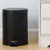 Black Silent Trash Can Household Living Room Bathroom Foot-Operated Convenient Cleaning Bucket Kitchen Waste Trash Can with Lid