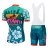 Crossrider 2023 MIAMI Cycling Jersey 9D Bib Set MTB Bike Clothing Breathable Bicycle Clothes Men's Short Maillot Culotte