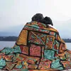 Dekens Afrikaanse stijl etnische warme hand getekend naadloos patroonontwerp trend grappige mode zachte gooi deken al mexicaanse cultuur