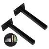 2PCS 6-20 Inch White Square Tube Angle Bracket Heavy Support Wall Mounted Black Bench Table Shelf Bracket DIY Furniture Hardware