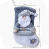 Świąteczne pończochy trójwymiarowe Święty Mikołaj Snowman Elk Figurine Pończochy Prezent Prezent Bag