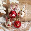 2pc Elk Christmas Balls ornament set Bauble Pendant Xmas Tree Hanging Balls Christmas Home Decorationsbola nieve cristal navidad