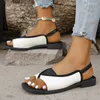 Sandalen Schuhe für Frauen 2024 Sommer Trendy Color Block Frauen Tanga Outdoor Mode lässig Low Heel Zapatos de Mujer