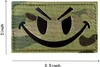 Laser Smiley 3D Réflexion PVC Patch en caoutchouc Crochet et anneau Military Tactical Badge Sticker pour sac à dos / casque / chapeau broderie DIY