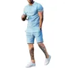 Survêtements masculins Summer Summer Short T-shirts à manches courtes à manches courtes Sétiments pour hommes 2 pièces Tendance T-shirts surdimensionnés décontractés Tops de vêtements de sport