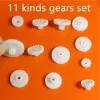 Plastic Gears Set DIY Assembly Toy Teeth Belt Worm Band Wheel Sector Crown Double shaft layer Helicopter Car Parts Dropshipping