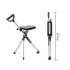 Camp Furniture Cane Chair Non-Slip Crutch Folding Portable Seat Elderly And Dual Use Camchairs Drop Delivery Sports Outdoors Camping H Dhr3H