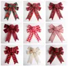 Grid Christmas Bowknot Red Green Bow Decoration Christmas Tree Decoration Ornement du Nouvel An Festival Party Home Wedding Decor VT173289986