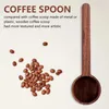 2 piezas de mango largo Coffee Scoop Black Nuez cucharada Madre de madera Medición para frijoles o té 240410