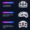 Cycling Helmets Rockbros Multifunctionele Mens Road Helmet Cycling MTB Bicyc Helm met waarschuwingslicht 3in1 Veiligheid 1800mAh RechargeAb Casco L48