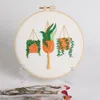 DIYフラワーズ植物パターン刺繍セット針の塗装ファブリックラウンド刺繍キットDIY Sewing Craft Kit Hop Hotなし