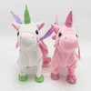 35cm كهربائي المشي Unicorn Plush Funny Talking Toy Toy Unicorn الغناء موسيقى محشوة للأطفال هدية الأطفال 240329