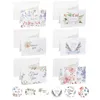 24/48 Set Ins Flower Thank You Carte Enveloppe Sticker Set Simple Creative Holiday Blessing Card Message carte DIY Party Decor