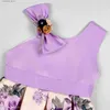 Robes de fille lavande fleur fille fille tutu robe rose-nœud fleur enfants lavande robe mariage vidards pour enfants vêtements pour filles 2 à 10 ans filles l47