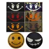 Laser Smiley 3D Réflexion PVC Patch en caoutchouc Crochet et anneau Military Tactical Badge Sticker pour sac à dos / casque / chapeau broderie DIY