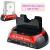 Nav allt i 1 kortläsare IDE SATA 2.0 HDD Dock Serial Parallel Ports Hard Disk Base XD CF MD TF MS SD USB Card Reader Reader