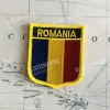 Romania National Flag brodery Patches Badge Bouclier et Pin de forme carrée