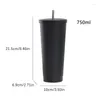 Tumblers Moderne geïsoleerde tumbler 750 ml roestvrijstalen koffiekopje Simple Tea herbruikbare waterfles reisvriendelijk