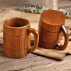 320 ml Große Holzbier -Becher Holz Tasse Holz Tanks Tank Bier Stein Schöne Tee Tasse Fass für Männer Frauen kreative Kaffeetasse