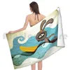 Surfing Waves Swirls Custom Towel Bath Towel Surfing Surf Waves Carrot Sea Water Sport Boy Children S Art