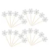 Team Bride 10Pc/lot Gold Glitter snowflake Cupcake Toppers Wedding Cake Topper Decor Wedding Ceremony Birthday Party supplies