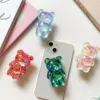 3D Cute Laser Bear Cell Phone Holder Grip Tok Bracket Cellphone Support Griptok Desktop Phone Finger Stand Folding Mobile Holder