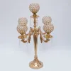 Akrylowe 5-ramionowe metalowe kandelabry z kryształowymi wisiorkami, świecznikiem ślubnym, imprezowym elementem, gorącym, nowym stylem
