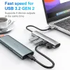 Hubs RSHTech USB C Hub 10 Gbps 4in1 Typec à USBC 3.2 GEN 2 Portable USB C Adaptateur multiport pour le portable Thunderbolt / Type C