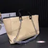 Luksusowy designerka słomiana splot plażowy torby na ramię duża pojemność mamusia torebka górna ręka topy złota matelasse list wakacyjny bagaż 37x32 cm