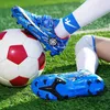 Amerikanische Fußballschuhe Blue Kids Soccer Indoor Children's Rasen Stollen Haken und Loop -Sneaker für Boy Chuteira Futsal