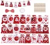 24 -stcs Kalender Candy Pouch Christmas Decoratie Countdown Advent Kalendertas Satin Drawring Bag 2022 Christmas Gift Bag Set6958293