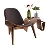 Hans Wegner Style Three-Legged Shell Chair Ash Plywood Fabric Upholstery Living Room Furniture Modern Lounge Shell Chair Replica