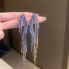 Pendientes de borla de diamantes con tachuelas de Sier aguja, temperamento exagerado, sensación de alta gama, moda personalizada, pendientes ligeros para mujeres