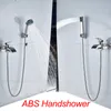 Vidric Bathtub Duschkran Vattenfall Krigare Enkel handtag Mixer Tap Borstad nickel ABS Handshower Badduschkranar GRATIS