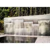 Bico de fonte de fluxo em cascata, parede de cachoeira paisagística em larga escala, água fluindo decorativa da piscina de paisagem artificial