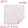 5PCS/Set Household Kitchen Towel Absorbent Thicker Double-layer Microfiber Kitchen Dishwashing Cloth cleaning cloth beige#pink