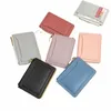 1PC Ultra-Thin Women Men Credit ID Card Holder Pu Leather Zipper Fi Small Wallet Mey Bag Case Coin Purse Clip Organizer O6BK#