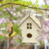 Natuurlijk houten vogelhuis nest voor creatieve DIY handgemaakte ambachten decoratieve gesimuleerde doos voor Bluebird Finch Wren