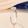 Bandringe Klassiker Sechs Klaue 1CT ~ 3CT Molybdän Stein Ring rund hell geschnittener Diamanttest bestandenes Molybdän Stein Diamond -Kartenring J240410