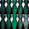 Neck Ties Dark green silk solid mens tie pocket square cufflink set elegant weaving high-quality set neckline wedding party Barry. Wang!C240410