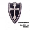 Patches brodées des Templiers Cross Military Pvc Patch Tactical Combat Badges de broderie en caoutchouc pour veste Vesses Knigh