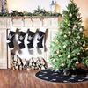 Black Tritted Snowflake Pattern Christmas Childy Christmas Candy Cane Cone Gift Sac en peluche Ornements d'arbre de Noël 1 morceau