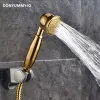 Nyligen US Handheld Shower Head Solid mässing Telefonform Vattenbesparande Handdusch Sprayer Badrumskran Tillbehör