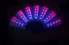 Led Rave Toy Party LED Glowing Fan Luminous Folding Fan Colorful Party/Dance LED Paper Fan Stage Performance DJ Show Light Up Fan Wedding 240410