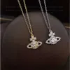 Designer Viviane Westwood (versione alta)) Collana Queen Mother Saturno Fulta di Diamond Star Female Catena di colletti avanzato Qixi Valentines Day Gift